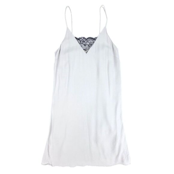 ARITZIA Wilfred 90s Lingerie Lace Mini Slip Dress Gray Small Minimal Clean Girl - Picture 1 of 8